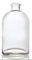 200 ml injectieflacon, helder, type 1 geblazen glas