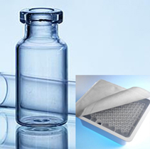 10 ml - 10R injectieflacon - steriel, helder, type 1 buisglas, Nest & Tub