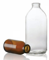 200 ml infuusflacon, helder, type 1 geblazen glas